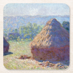 Weizenstapel (Ende Sommer), Monet Rechteckiger Pappuntersetzer
