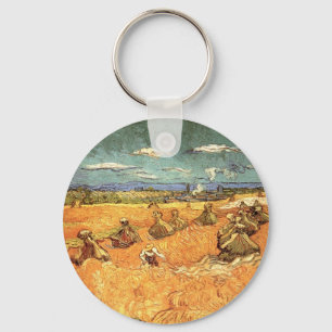 Weizenstapel mit Schnitter von Vincent van Gogh Schlüsselanhänger