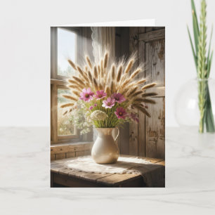 Weizenstiel Wildblume Bouquet Beileid Karte