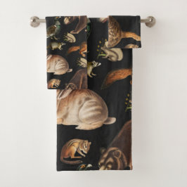 Weizenwaldtiere Blumenmuster Badhandtuch Set