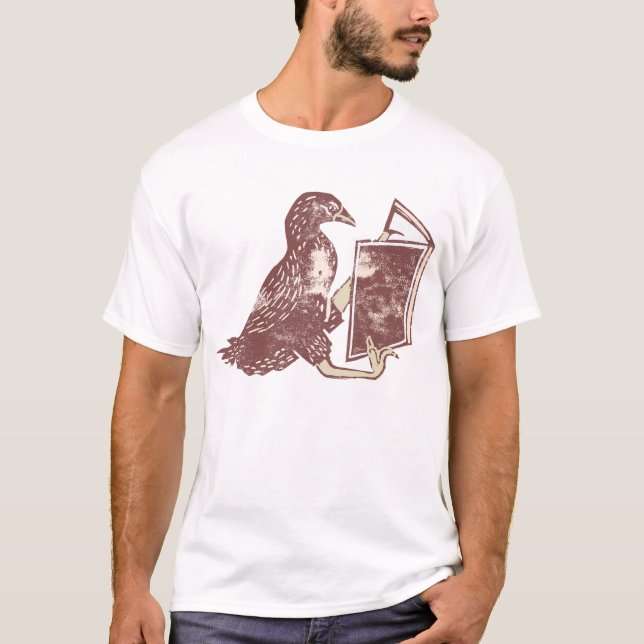 Weka Bird Lesen eines Buches T-Shirt (Vorderseite)