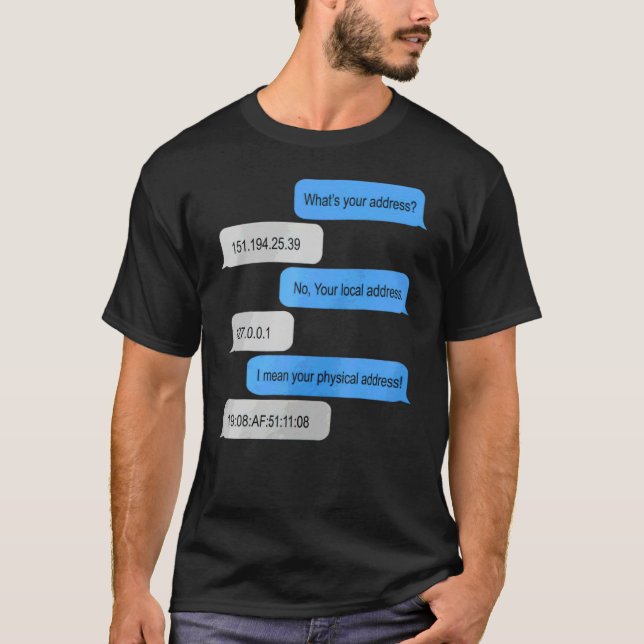 Welche Adresse haben Sie, wenn sich Ihre Adresse a T-Shirt (Vorderseite)