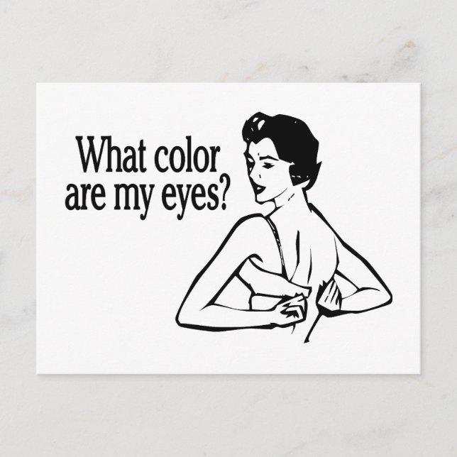 Welche Farbe haben meine Augen Retro? Postkarte (Vorderseite)