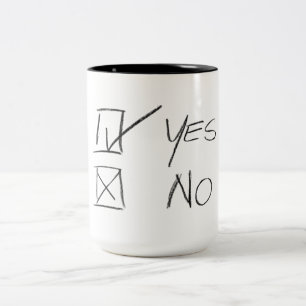 Welche Frage musst du beantworten? Zweifarbige Tasse
