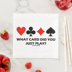 Welche Karte haben Sie gerade gespielt? Vier Karte Serviette