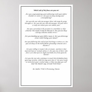 Welche Seite des Zauns (Schwarz und Weiß)- Poster