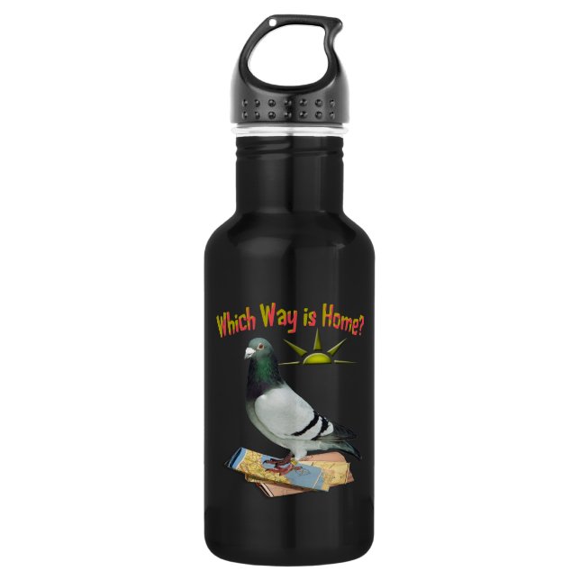 Welche Weise ist Zuhause? Tauben-Kunst Edelstahlflasche (Vorderseite)