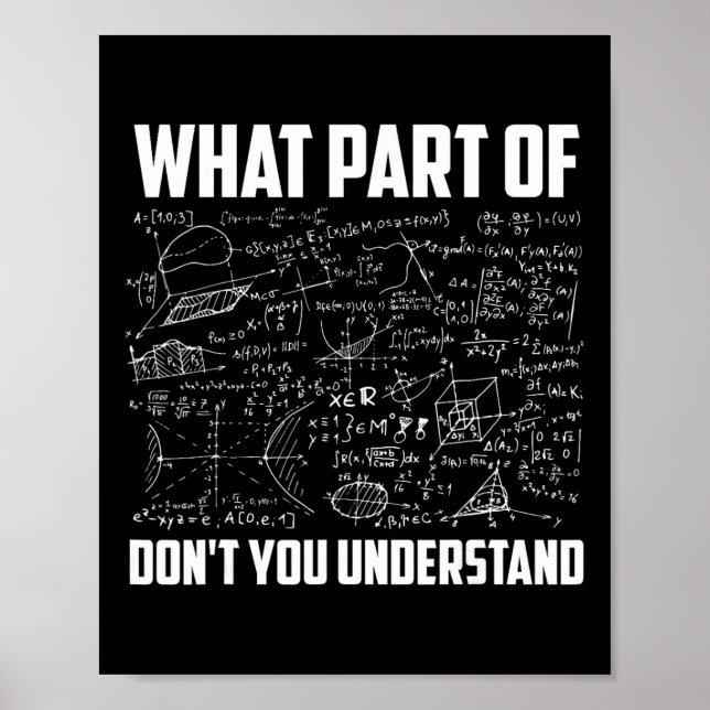 Welchen Teil von Don't You Understand Funny Math T Poster (Vorne)