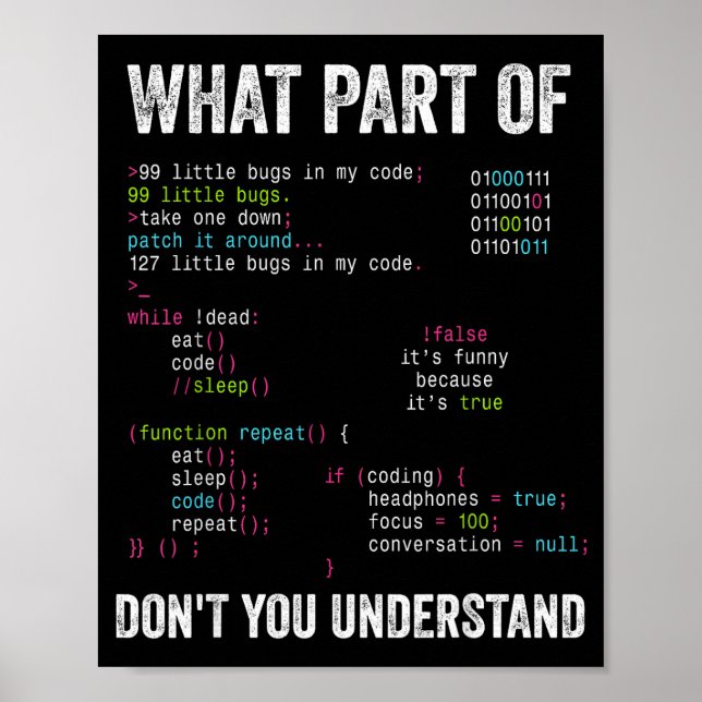 Welchen Teil von verstehst du nicht Informatik Poster (Vorne)
