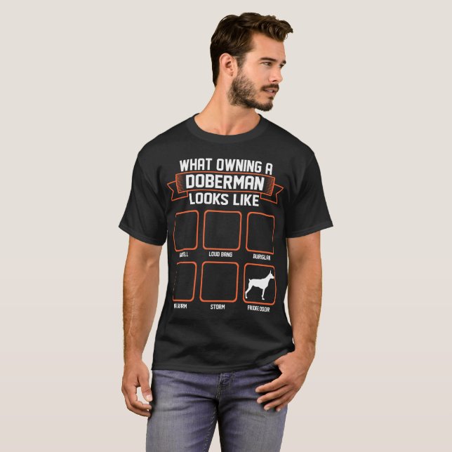 Welcher besitzende Dobermann-Hund wie lustiges T-Shirt (Vorne ganz)