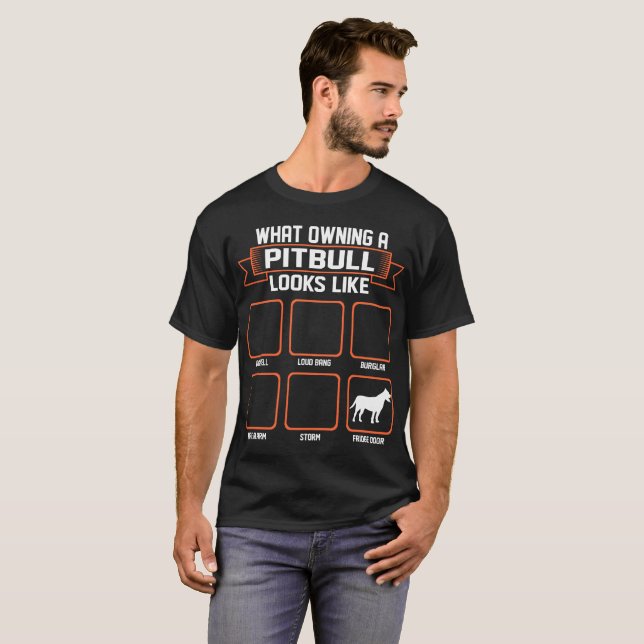 Welcher besitzende Pitbull Hund wie lustiges T-Shirt (Vorne ganz)