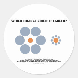 Welcher orange Kreis ist größer? (Optische Runder Aufkleber