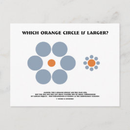 Welcher orangefarbene Kreis ist größer? (optische  Postkarte