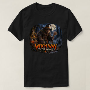 Welcher Weg in den Wald? Bigfoot Halloween-Shirt T-Shirt