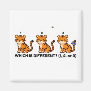 Welches ist anders? Süßes Tiger-Tierwelt-Spiel Magnet