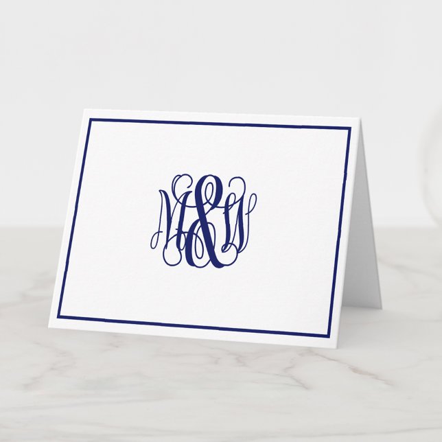 Welches Navy 3 Initial Vine Script Monogram B&G DI (Von Creator hochgeladen)