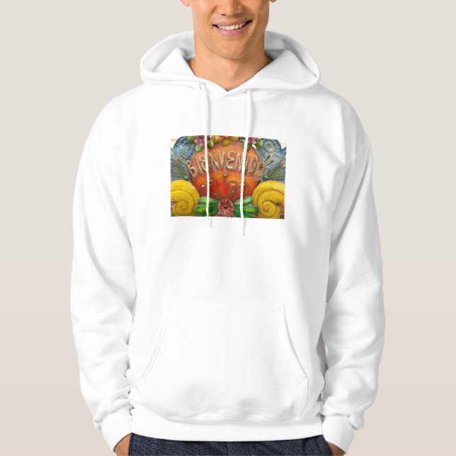 Welcom-Schild auf Spanisch, Mexiko Hoodie (Vorderseite)