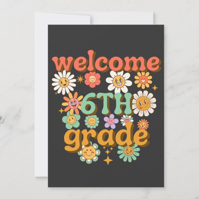 welcome 6th grade, first day of school, welcome einladung (Vorderseite)