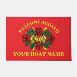 Welcome Aboard Custom Boat Name Red Fußmatte