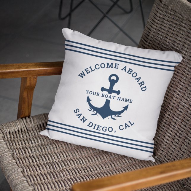 Welcome Aboard Nautica White Kissen (Von Creator hochgeladen)