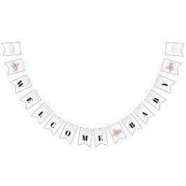 Welcome Airplane Baby Showpinguin Wimpelkette