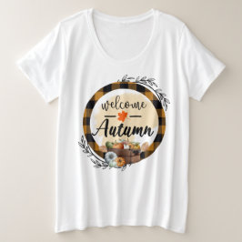 Welcome Autumn Pumpkin Vintag Große Größe T-Shirt