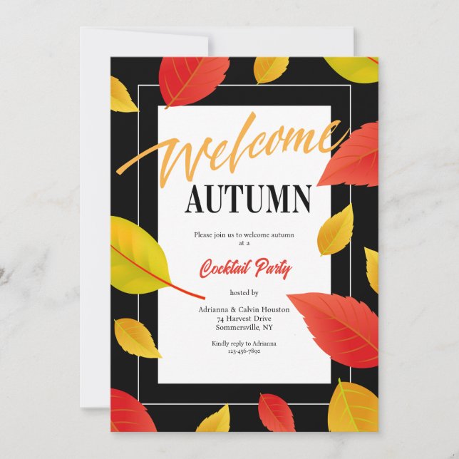 Welcome Autumn Trendy Einladung (Vorderseite)