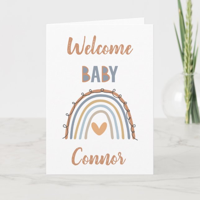 Welcome Baby Anpassbarer Name | Kinderkarte Karte (Vorderseite)