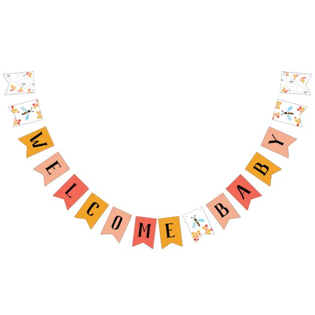 Welcome Baby Bee Baby Shower Banner (Alle)