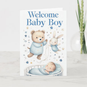 Welcome Baby Boy Karte