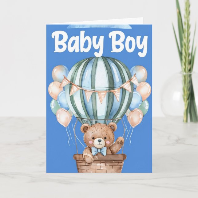Welcome Baby Boy Karte (Vorderseite)