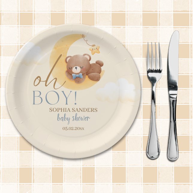 Welcome Baby Boy! Teddy Bear Party Pappteller (Von Creator hochgeladen)