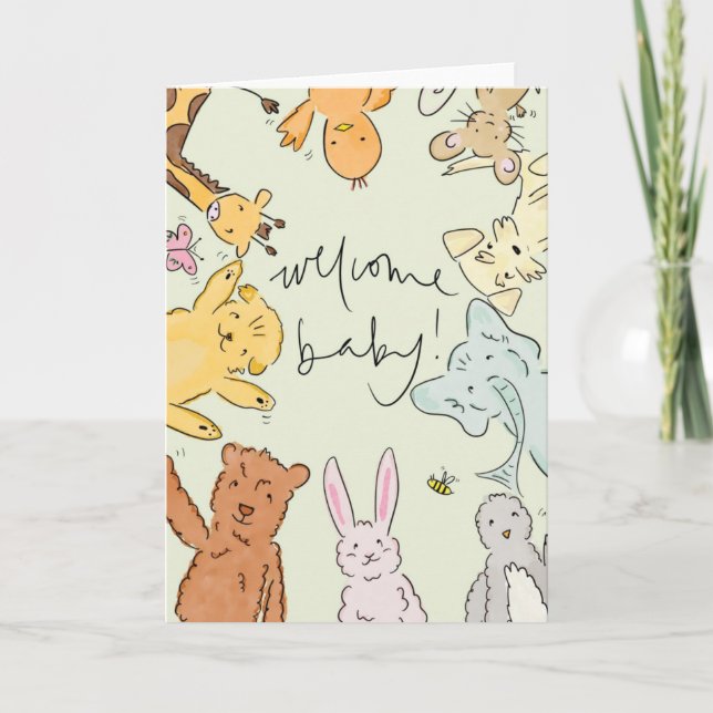 Welcome Baby Card Karte (Vorderseite)