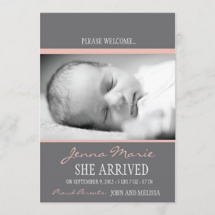 "Welcome Baby"-Geburtserklärung Ankündigung