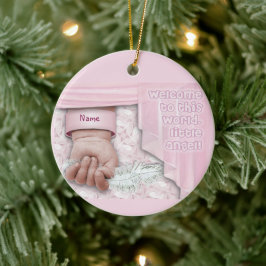 Welcome Baby Girl (anpassbar) Keramikornament