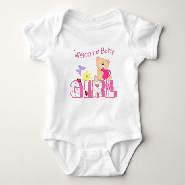Welcome Baby Girl Baby Strampler (Vorderseite)