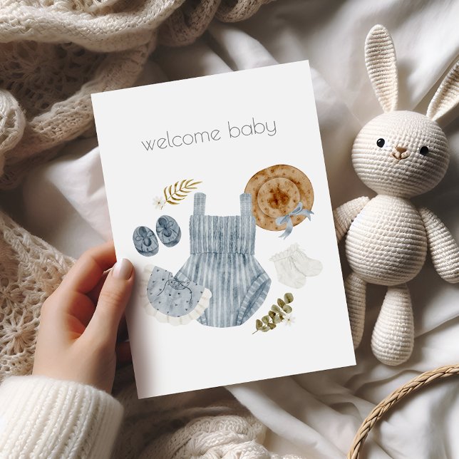 Welcome Baby Girl Boho Glückwunschkarte Karte (Von Creator hochgeladen)