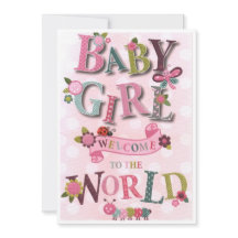 Welcome Baby Girl, carte de naissance