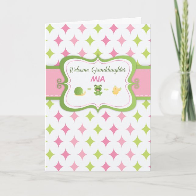 Welcome Baby Grandtochter Custom Personalisiert Na Karte (Vorderseite)