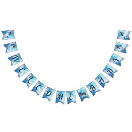 Welcome Baby Narwhal Duschbanner Wimpelkette