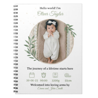 Welcome Baby Notebook - Kundenspezifische Details Notizblock