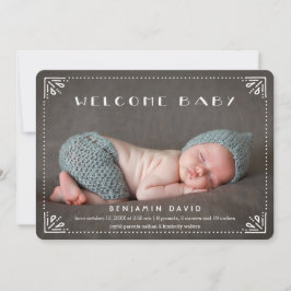 Welcome Baby Sweetly Gerahmt Birth Ankündigung