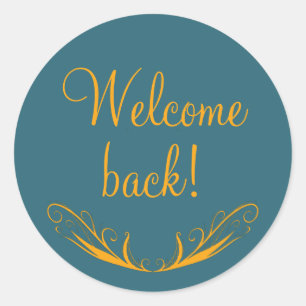 Welcome Back Aquamarin DecorRound Aufkleber