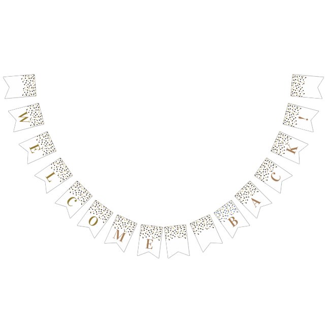 Welcome Back Banner Black Gold Confetti (Alle)