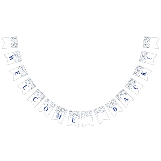 Welcome Back Banner Blue Silver Confetti (Alle)