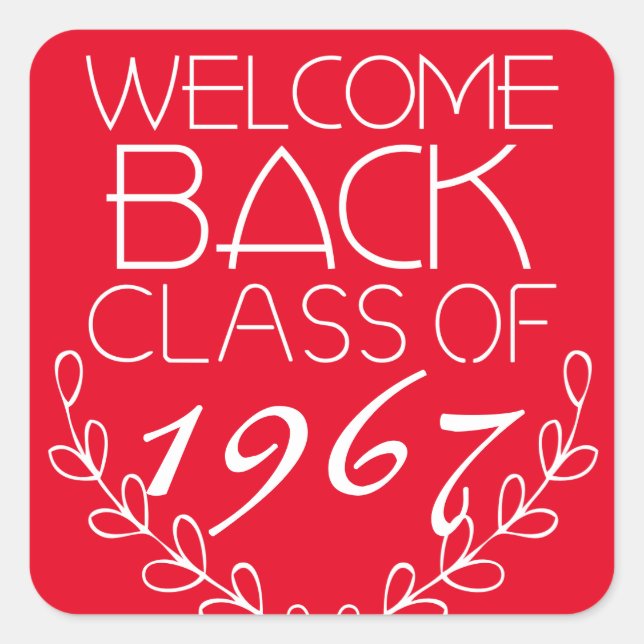 Welcome Back Class Quadratischer Aufkleber (Vorderseite)