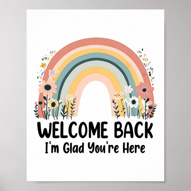 Welcome Back I'm Glad You're Here Teacher 1st Day  Poster (Vorne)