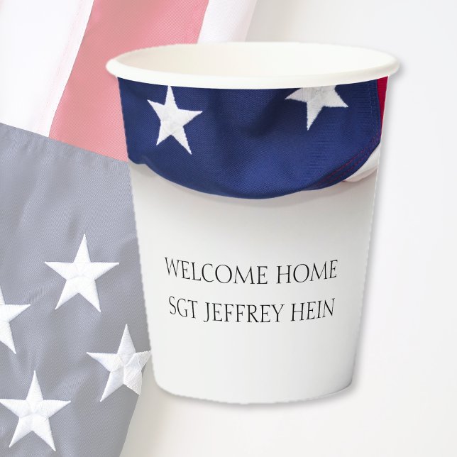 Welcome Back Military Hero USA Flag Party Pappbecher (Von Creator hochgeladen)