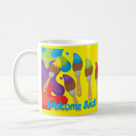 Welcome Back Paintbrushes Primary Colors  Kaffeetasse