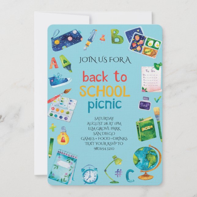 Welcome Back School Picnic Einladung (Vorderseite)